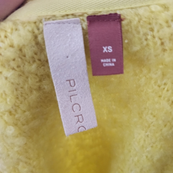 Anthropologie Pilcro Chartreuse Teddy V-Neck Tunic Sweater XS NWT - Picture 4 of 8